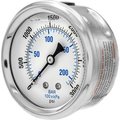 Engineered Specialty Products, Inc Pic Gauges 2 1/2" Pressure Gauge, Liquid Filled, 3000 PSI, SS Case, Center Back Mount, PRO-202L-254P PRO-202L-254P